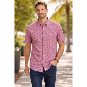 UNTUCKit Men Shirt XL Chaddsford Slim Fit Short Sleeve Button Floral